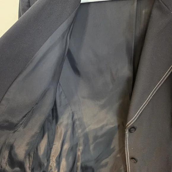 ⭐️Bianca Nygard Navy Elegant Blazer with Cream Stitching Size 14 - Picture 4 of 4